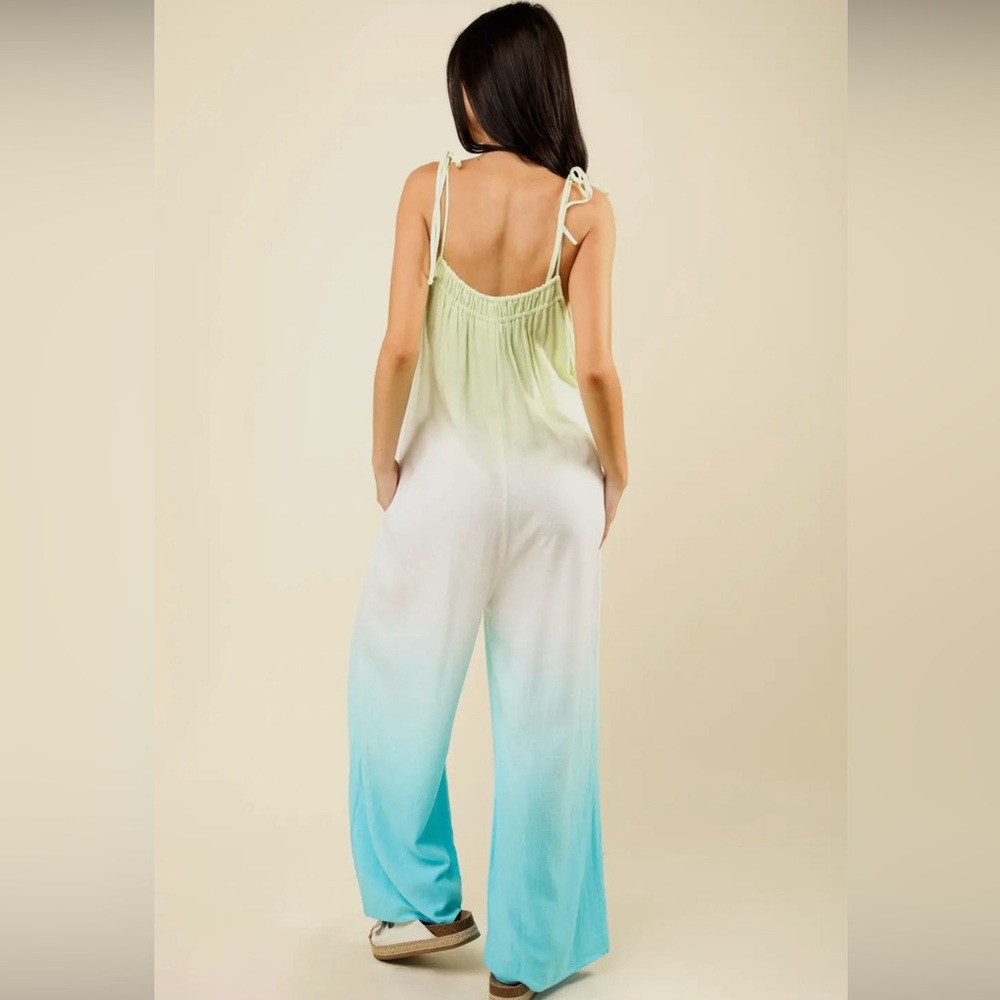 #55 Ombre Lime Jumpsuit - Picture 3 of 4